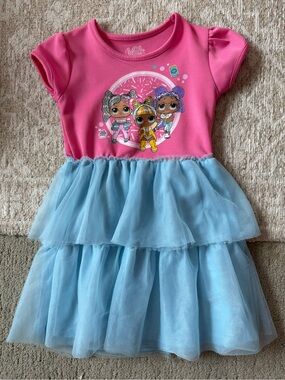 L.O.L. Surprise! Pink Top with Light Blue Tulle Skirt Dress 6